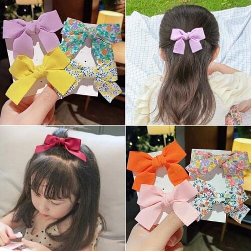 Childrens Bow Hair Clip Cute Floral Suit Princess Lovely Hair Accessory Para El Cabello Headwear Candy Color Girl Kid Hair Clip