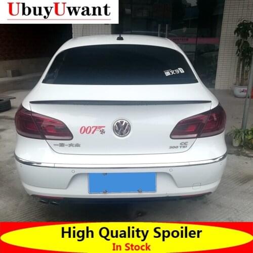 For Volkswagen CC CARBON FIBER Spoiler Black Car Tail Wing Decoration Rear Trunk Lip Spoiler For Volkswagen CC 2011-2015