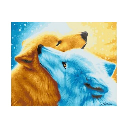 Wolf affection Diy oil painting by numbers animals wall decor canvas picture for living room Modular coloring paint by number
