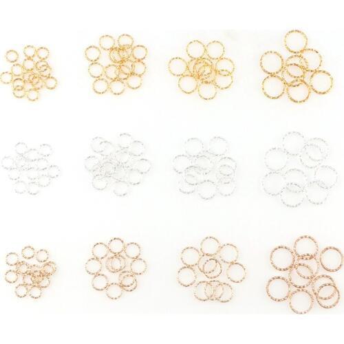 New 8/10/12/15/20mm Sliver Gold Rose Gold White K Jump Rings Tone Metal Flower Close Jump Rings DIY Necklace Jewelry Findings