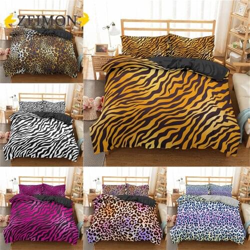 ZEIMON New 3D Bedding Sets Colorful Leopard Duvet Cover Pillowcase 2/3pcs Twin Queen King Size Bed Clothes For Home Textiles
