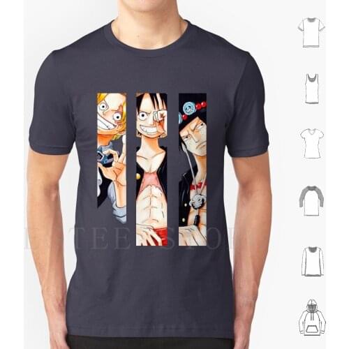 Luffy , Sabo , Ace T Shirt Print Cotton Luffy Sabo Ace Anime Manga Cool Luffy Pirates Skull Luffy Anime And Manga King Of The