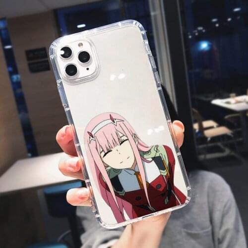Cute Shockproof Phone Case For iPhone 11 Pro 12 XR X XS MAX 7 8 Plus Soft TPU Cover Anime Darling in the Fanxx Zero Two 02 Cover