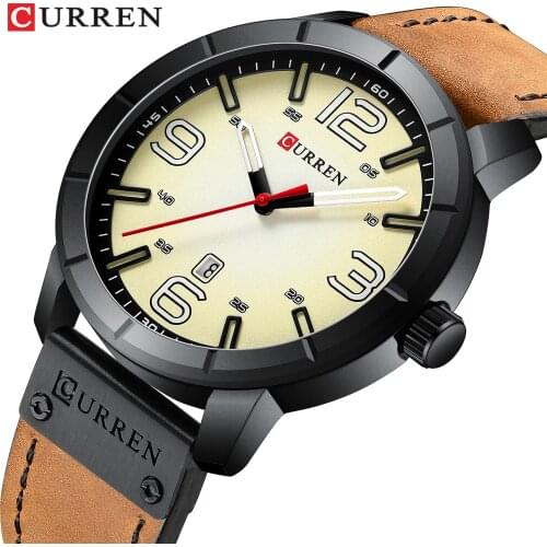 Fashion Brand CURREN Classic Mens Watch Waterproof Date Leather Strap Analog Military Quartz Wristwatch Clock Erkek Kol Saati