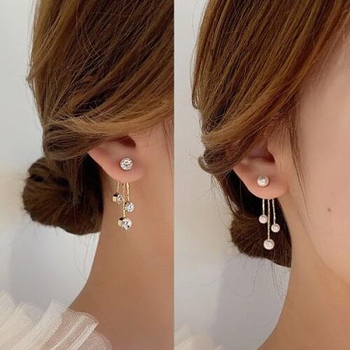 Simple And Versatile Luxury Exquisite Womens Earrings Pearl Tassel Long Earrings Engagement Party Jewelry Gift Set Accessories