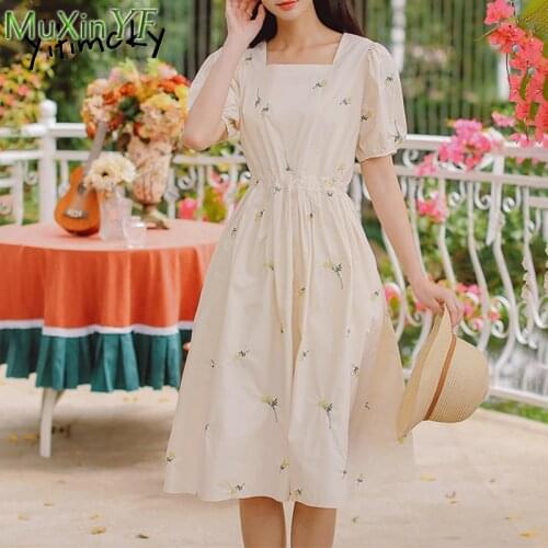 MuXinYF Solid Summer Dresses
