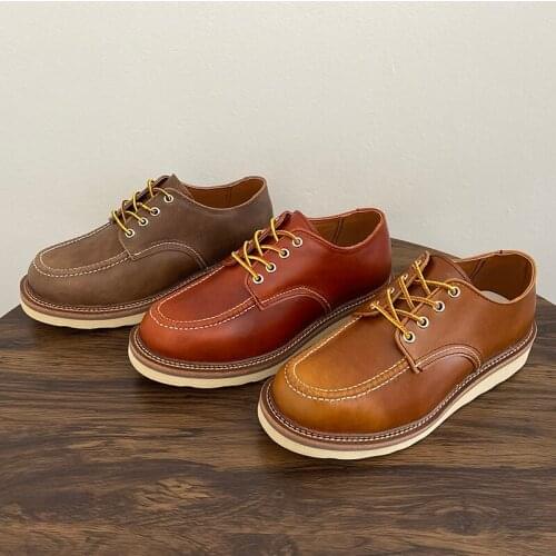 Yomior New Vintage 8875 Casual Men Boots High Quality Handmade Dress Cow Leather Shoes Spring Wings Round Toe Motorcycle Boots