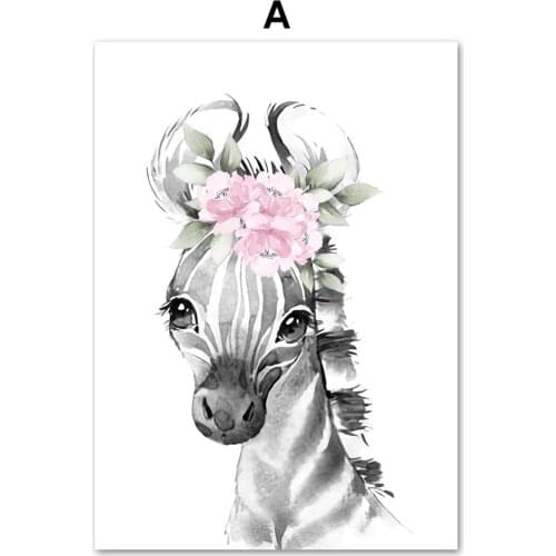 Rabbit Tiger Lion Giraffe Pink Flower DIY Embroidery 11CT Cross Stitch Kits Craft Needlework Set Printed Canvas Design