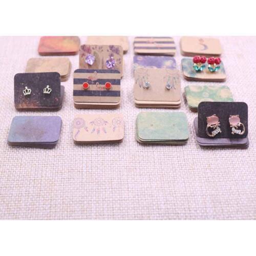New arrival size 2.5cm*3.5cm colorful kraft paper Earring cards and Jewelry display&holder cards 100pcs/1lot custom MOQ:1000