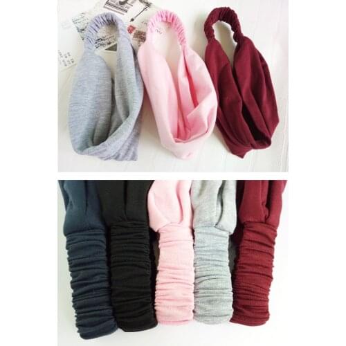 New korean wide soft elastic headbands sports yoga for women adult girls lady head wraps hair band turban accessories tiara