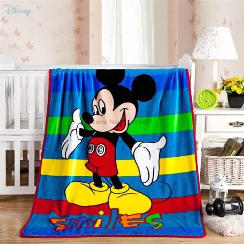 Disney Color Stripes Cartoon Mickey Mouse Minnie Mouse Kids Children Blanket Throw Baby Pet Small Cobertor on Crib Car 100x140cm