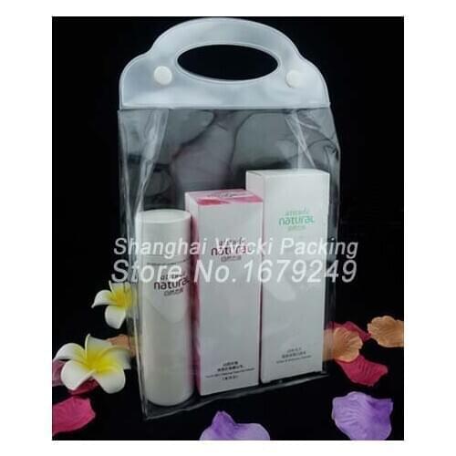Wholesale16X23X7CM Transparent PVC cosmetic Bag High Quality Beautician Waterproof Cosmetic Bag Handbag 200pcs/lot
