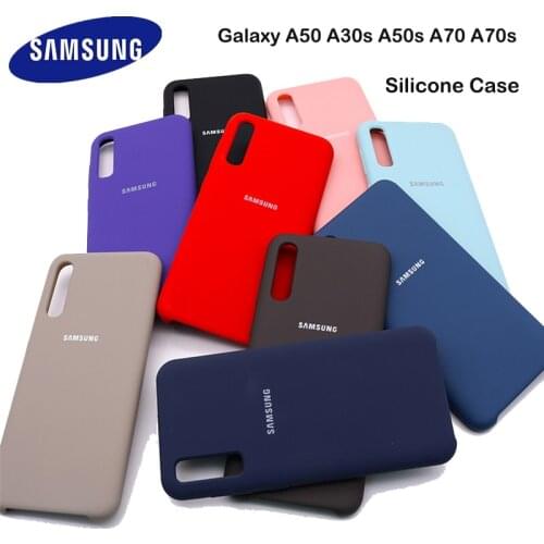 Original Samsung A50 Liquid Silicone Soft Protection Back Case Soft TPU Cover For Galaxy A50S A30S A70 A70S