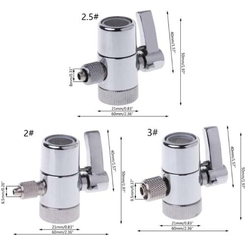 Faucet Adapter Diverter Valve Counter Top Water Filter Faucet Diverter Valve Ro System 1/4" 2.5/8" 3/8" Tube Connector