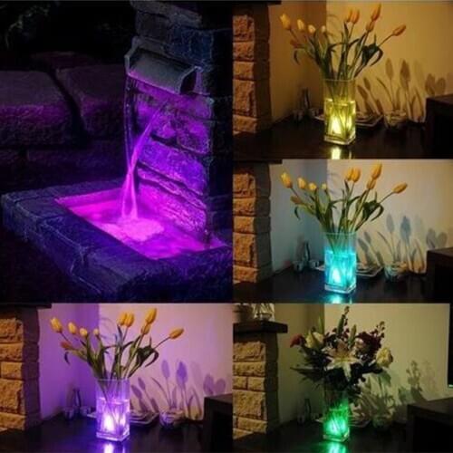 Submersible LED RGB Lamps Remote Control Colorful Waterproof Lights with Vase Base for Christmas Party Decoration and Diving