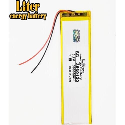 Polymer 3000 mah 3.7V 3560130 smart home MP3 speakers Li-ion battery for dvr,GPS,mp3,mp4,cell phone,speak