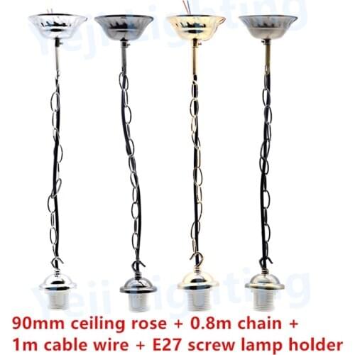 Ceiling canopy with chain cable wire cord set E27 Edison lamp holder for chandelier pendant lamp led bulb lighting accessories
