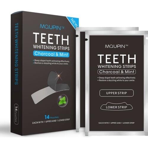 Teeth Whitening Tooth Sticker Artifact To Yellow Bamboo Charcoal Tooth Sticker 14 Pieces Whitening and Cleaning Teeth Artifact