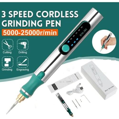 Engraving Pen Electric Engraving Pen Rechargeable Engraving Tool 3 Speeds DIY Engraver Grinder Polishing Tools Set With Tool Kit