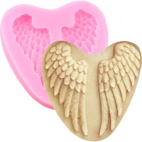 Angel Wings Silicone Mold Baby Birthday Chocolate Fondant Molds Cupcake Topper Cake Decorating Tools Candy Resin Clay Moulds