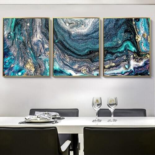 Triptych New Arrival Beautiful Colorful Golden wave 3pcs full diamond embroidery Home Decor Picture 5d diamond Painting