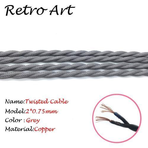 Cloth Covered Vintage Style Edison Lamp Cord Fabric twisted Cable decorative electric Wire