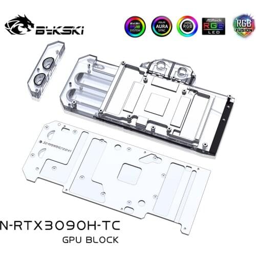 Bykski Water Block use for NVIIDIA RTX 3090 /3080 Reference Edition Backplane water Cooling GPU Card/Full Cover Copper Radiator