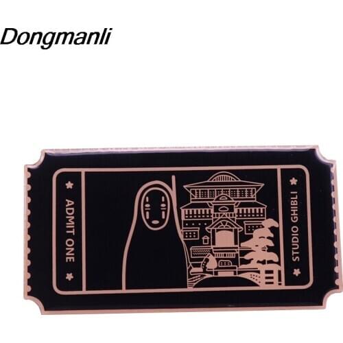 DZ74 Spirited Away Movie Ticket Enamel Pins Brooches for Women Fashion Lapel Jewelry Backpack Bags Badge Gifts