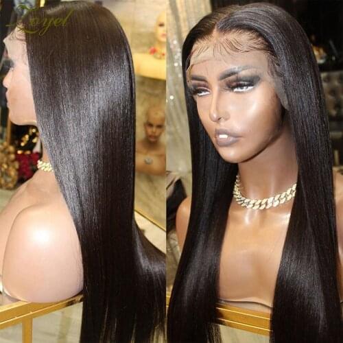 Zoyel Black Color Synthetic Hair Lace Front Wigs with Baby Hair Straight Glueless Lace Wigs with Pre Plucked For Women