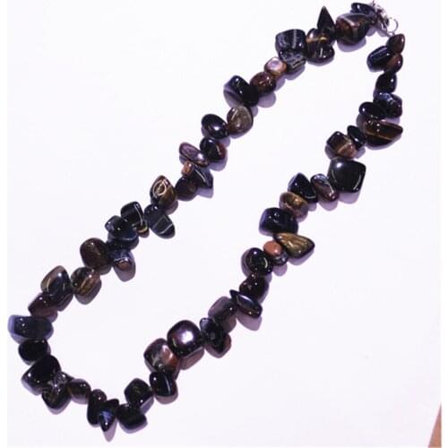 1 Strand Best Gift Fashion Jewelry Natural Brown Tiger Eye Gem 12x10x6mm/8x6x3mm Free Shape Unisex Pendant Necklace Length 210mm