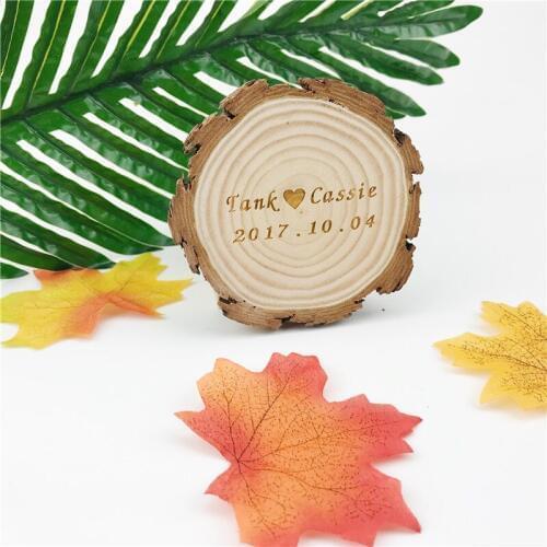 10Pcs Creative Wedding Decoration Wooden Slices Customizable Big Coasters Tablet Wood Rustic Decor Name/Pattern Design