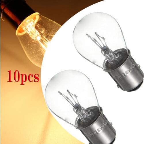 10Pcs Car Driving Light Reversing Bulbs 1157 BAY15D 1157 180 Degree Dual-filament Halogen Lamp 380 21/5W DC12V 5W White Light