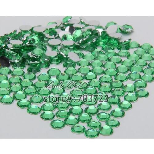 1000pcs 3D Nail Art Tips SS6 2mm Resin Flat back Rhinestone Beads not hotfix for DIY Nails Art Phone Case Light Green N20