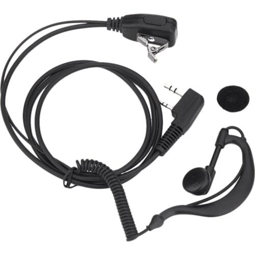 2Pin G Shape Earpiece PTT MIC Ear Hook Headset for Kenwood Puxing Wouxun BaoFeng Radio