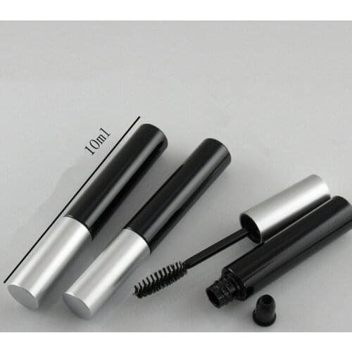 10ML Empty Mascara Tube Bottle Eyelash Cream Vial Container Silver Cap Liquid Mascara Mini Eyelashes Growth Oil Tube Jars 200pcs