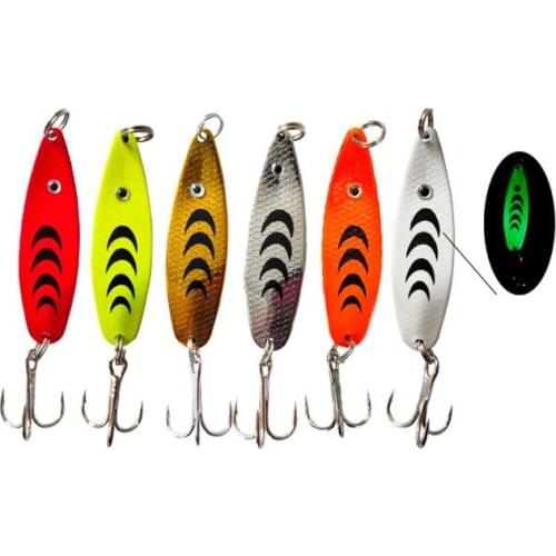 3pcs/lot Freshwater 6.5g Metal Spoon VIB Lures Strong Vivid Vibrations Lure Oblique Cut Silver Luminous Orange Red Green Sequins