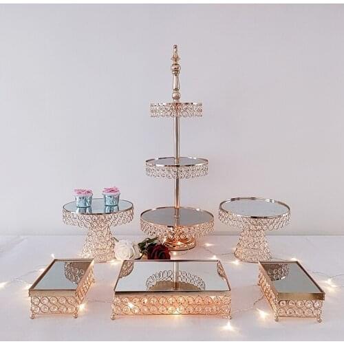 4pcs-10pcs/lot Gold Wedding Dessert Tray Cake Stand Candy Display Plate for Wedding Holiday Cake Cupcake Pan Party Supply
