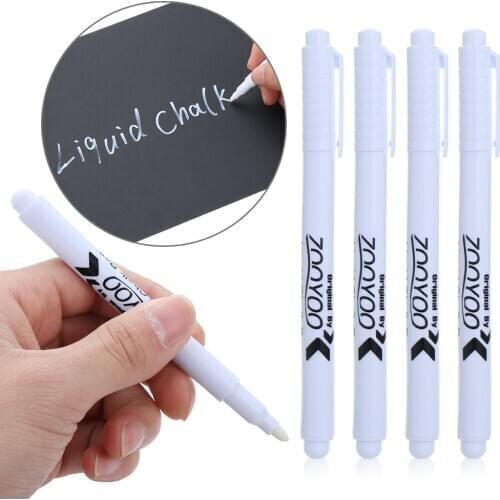 5pcs White Liquid Chalk Pen Black Board Marker Erasable Chalk Marker Pen Glass Window Chalkboard Drawing Pen Writing Tool