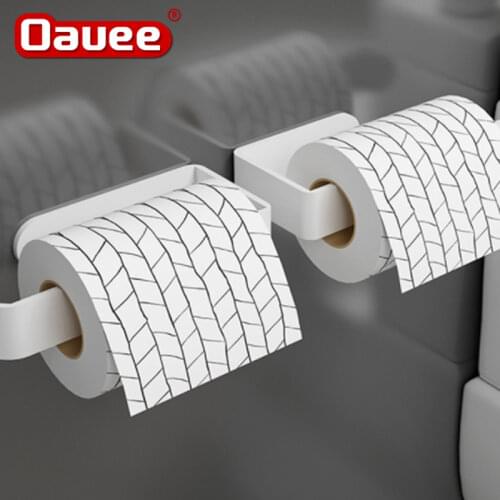 Acrylic Toilet Tissue Wall Mounted Bathroom Kitchen Roll Holder Paper Tissue Rack Hook Modern Black Hanger paper dispenser