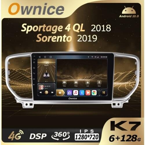6G+128G Ownice Android 10.0 Car Multimedia Radio for Kia Sportage 4 QL 2018 Sorento 2019 2 Din Navi Audio Head unit 4G LTE 360