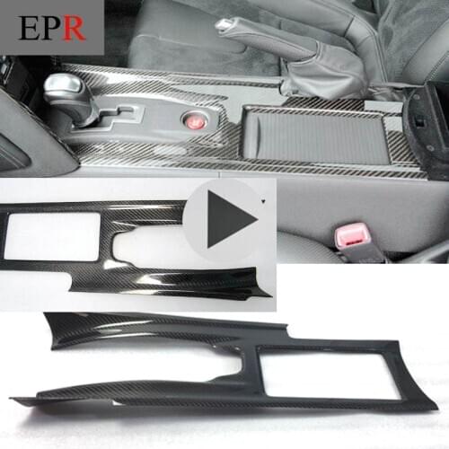 Car Accessories Carbon Fiber Center Console Cover RHD Glossy Finish Inner Trim Panel Fibre Interior Kit Fit For Nissan R35 GTR