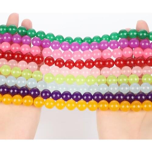 Wholesale 4 6 8 10 12mm Natural Stone Bead For Jewelry Making DIY Jades Chalcedony Round Loose Spacer Beads Bracelet Necklace