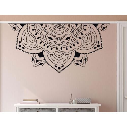 Home Decor Half Mandala Wall Decal Meditation Style Bedroom Wall Mural Half Mandala Car Window Sticker Headboard Decals MTL14