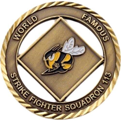 Double Sided Hollow Rotating Metal Commemorative Copper Coin