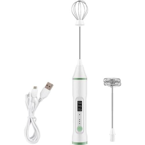 USB Charging Electric Egg Beater Home Milk Foamer Drink Mixer 2 Whisks Portable Egg Blender Kitchen Mini Whisk