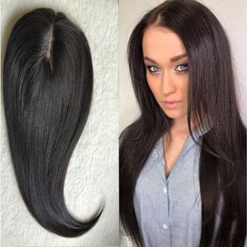 European Human Hairpiece Silk Top Women Topper with Lace16*18cm Size for White Women Natural Skin Base Toupee with Baby Hair