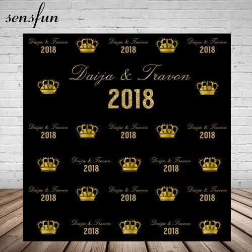 Golden Crown Wedding Step And Repeat Backdrop For Photo Studio Luxury Glitter 2018 Birthday Party Photography Backgrounds