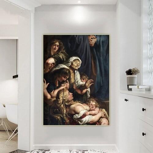 Holover Canvas Oil Painting Rubens"Raising of the Cross(left wing)"Baroque Artwork Wall Art Aesthetic Home Interior Decoration