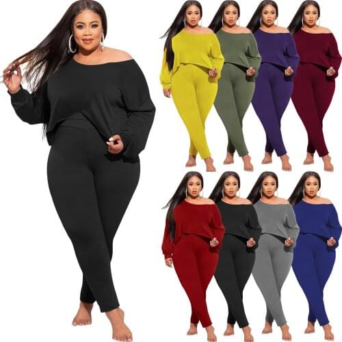 Cutubly Two Piece Sets Solid Casual Fashion High Waisted Pant Suit Tight Pants And Skew Collar Long Sleeve Top Women Set Autumn