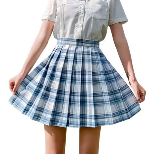 50% HOT SALES！！Pleated Skirt Hip Lift High Waist JK Girls Sexy Plaid Skirt A Line Skirt for Women